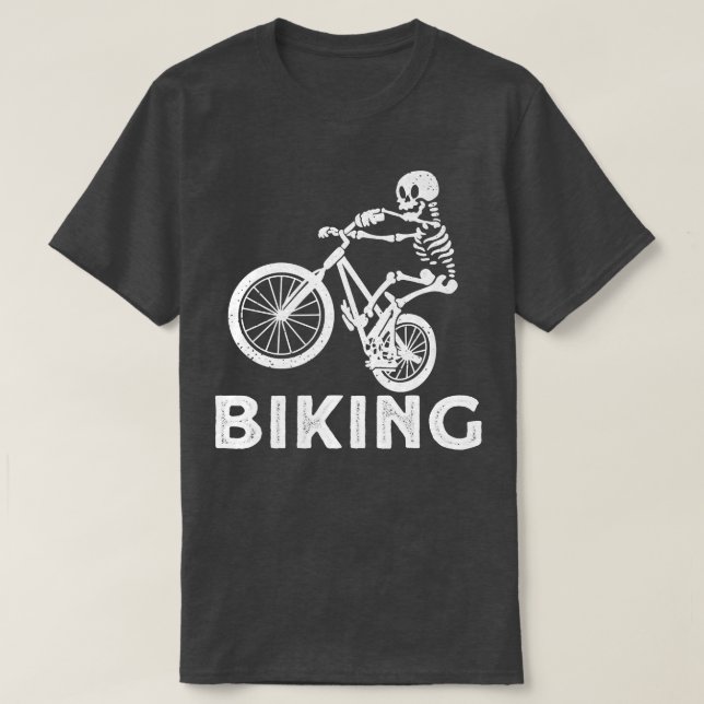 Cycling Bicycle Riding Biking Skeleton Bike Funny T Shirt (Design framsida)