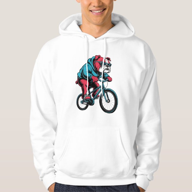 Cycling Bulldog Hoodie (Framsida)