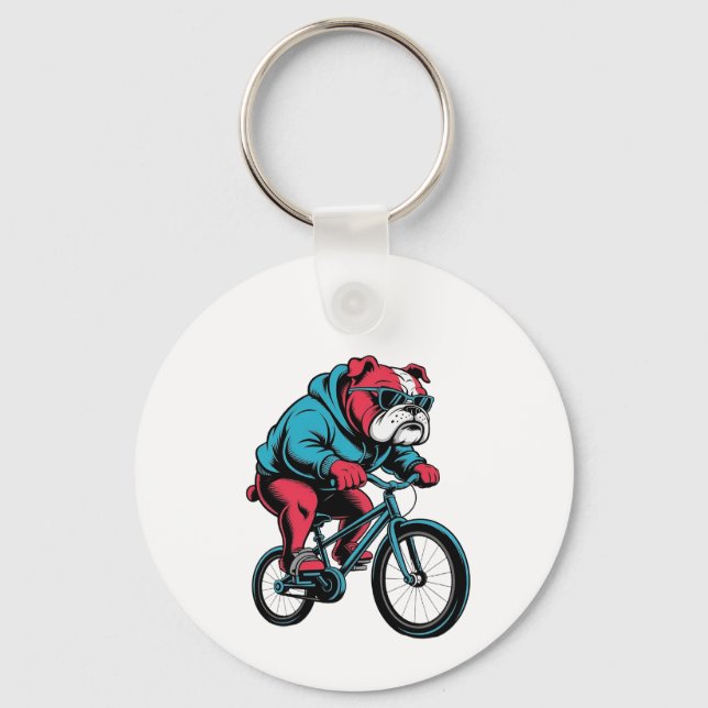 Cycling Bulldog Nyckelring (Framsida)