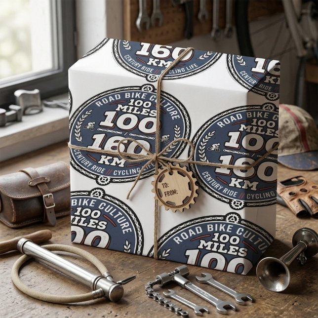 Cycling Century Ride 100 Miles 160 KM  Presentpapper (Skapare uppladdad)