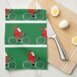 Cycling Christmas Kitchen Towel Kökshandduk