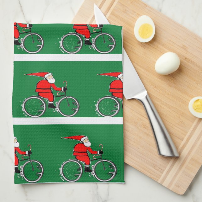 Cycling Christmas Kitchen Towel Kökshandduk (Vikt i Fjärdedel)