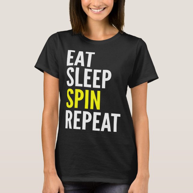 Cycling   Eat Sleep Spin Repeat T Shirt (Framsida)