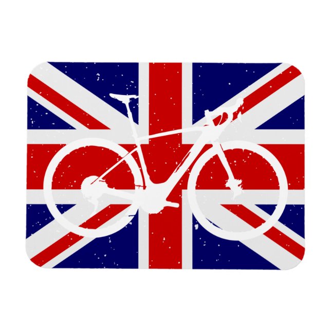 Cycling Enthusiast British Flagga Magnet (Horisontell)
