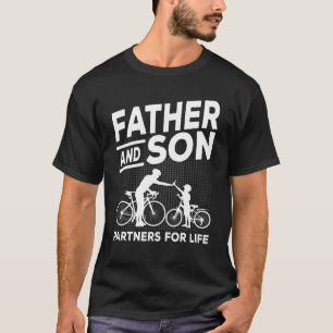 Cycling Far och Son Bicycle Riding Pappa och Boy T Shirt