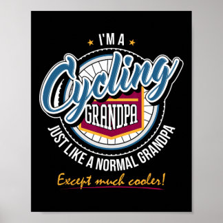 Cycling Farfar Rolig Mountainbike Present Poster