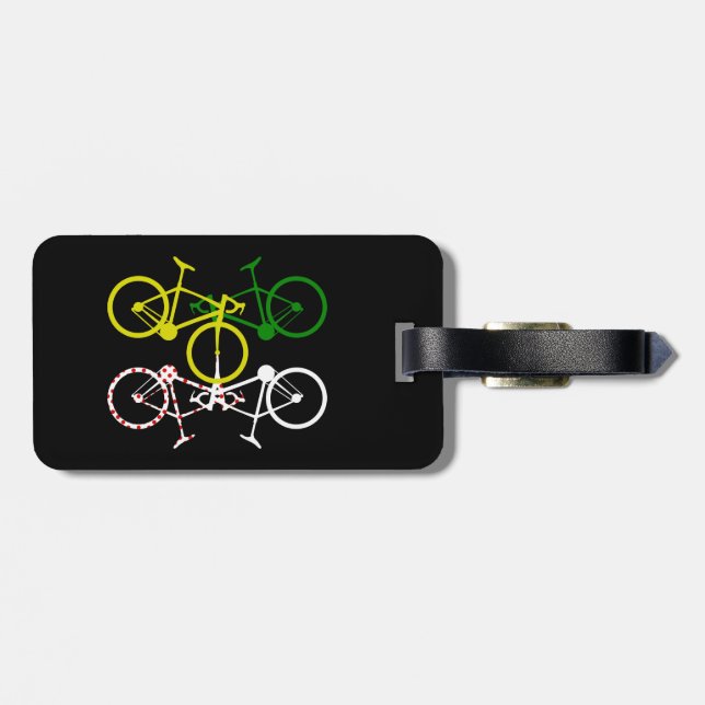 Cycling Gul Grön Vit Prickiga Tröjor Bagagebricka (Baksida Vågrät)