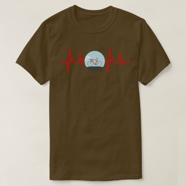 Cycling Heartslag EKG T Shirt (Design framsida)