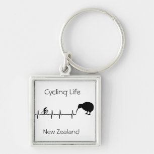 Cycling Life, Nya Zeelands anpassade Fyrkantig Silverfärgad Nyckelring