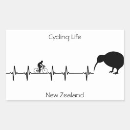 Cycling Life, Nya Zeelands anpassade Rektangulärt Klistermärke
