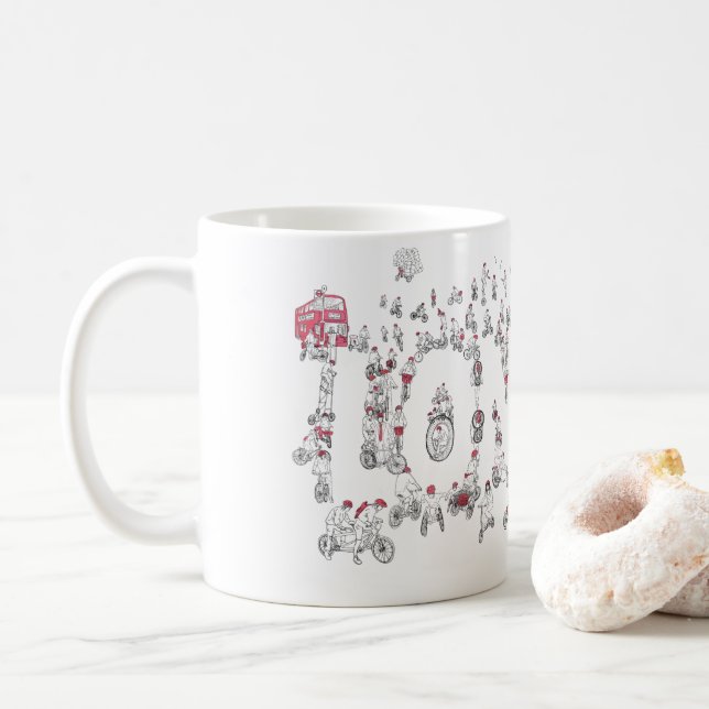 Cycling London Covid19 Lockdown Funny Ord Art Kaffemugg (Med munk)