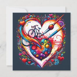 Cycling Love Alla hjärtans dag-present Julkort