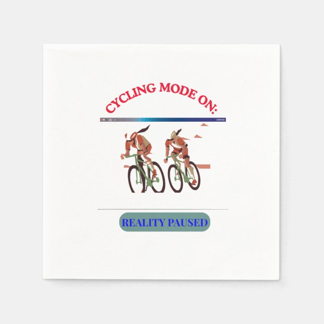 Cycling Mode ON: Reality Paused | Funny Cyclist Gr Pappersservett (Framsidan)