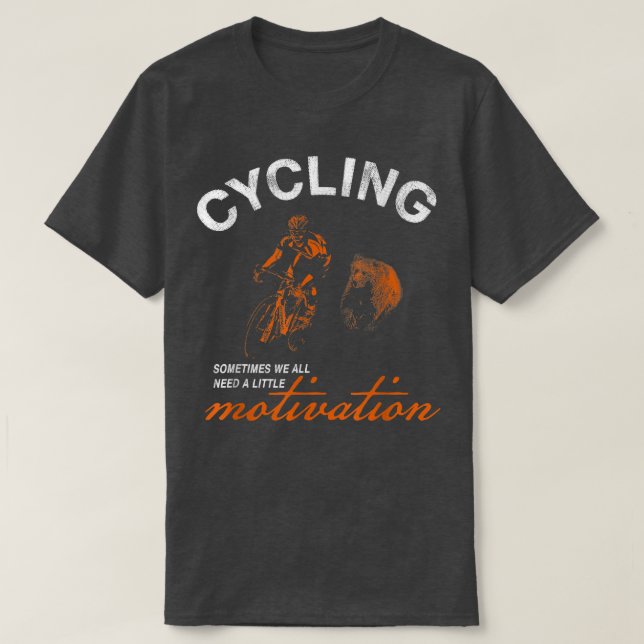 Cycling Motivation Funny Bear Road Bike T Shirt (Design framsida)