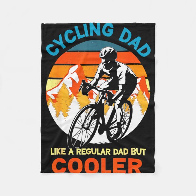 Cycling pappa som en vanlig men coolare cykel fleecefilt (Framsidan)