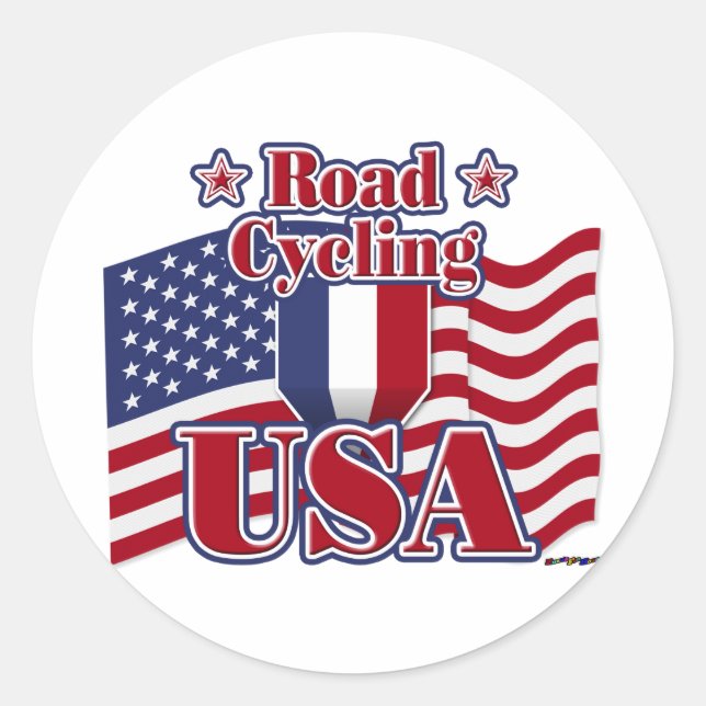 Cycling Road USA Runt Klistermärke (Framsida)