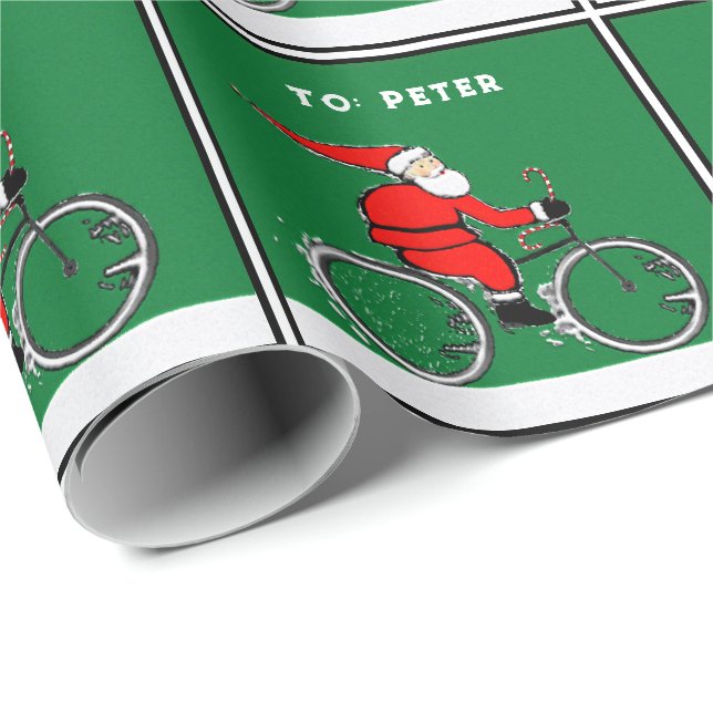 Cycling Santa julklapp Presentpapper (Rullad Hörn)