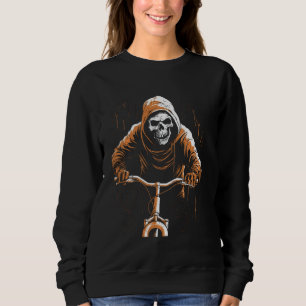 Cycling Skull Grim Reaper Bicycle Spooky Halloween T Shirt