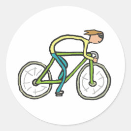 Cycling Stickman Runt Klistermärke