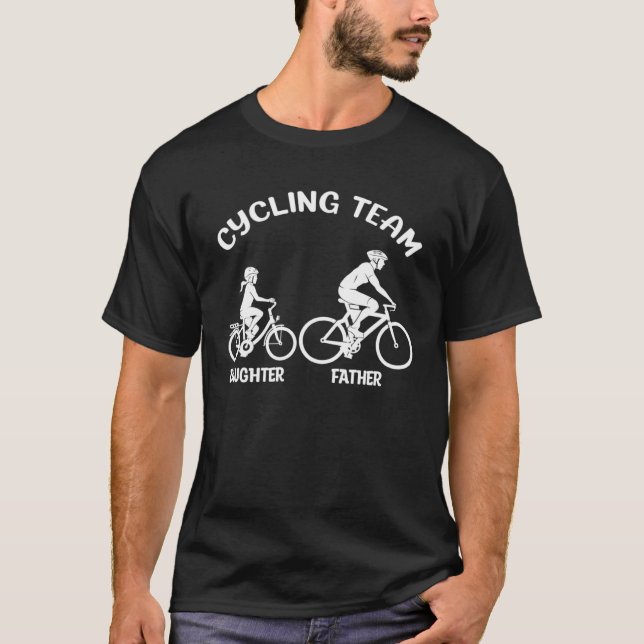 Cycling Team Father Daughter Family Matching Cycli T Shirt (Framsida)