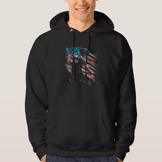 Cycling US Flag Cycle Graphic Tees Men Women Boys  Hoodie (Framsida)
