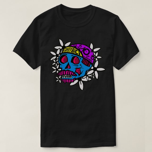 CYCLIST BARISTA SKULL T SHIRT (Design framsida)