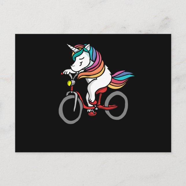 Cyclist Bicycle Unicorn Vykort (Framsida)