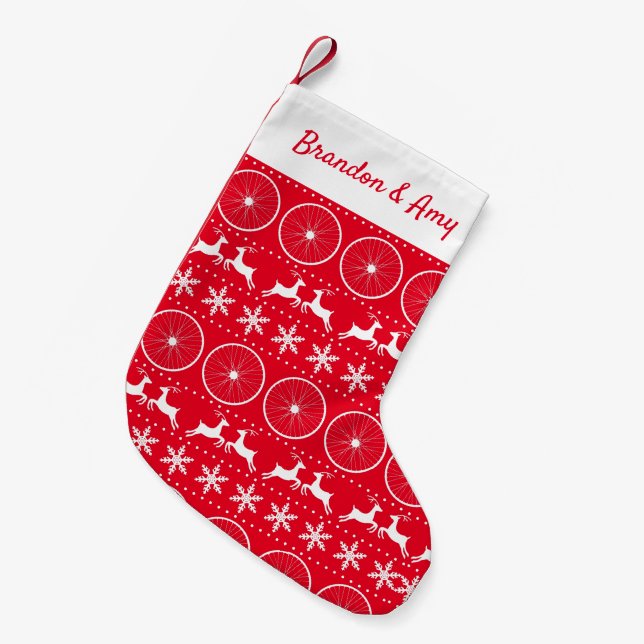 Cyclist Bike Hjul Ugly jul Sweater Design Liten Julstrumpa (Framsidan (Hängande))