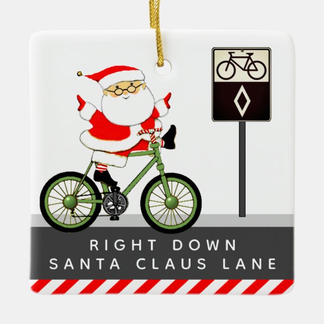 Cyclist Biking Helgdag Gift Ceramic Ornament (Framsida)