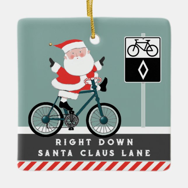 Cyclist Biking Helgdag Keepsaky Ceramic Ornament (Framsida)