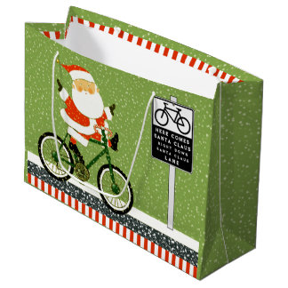 Cyclist Biking Helgdag Large Gift Bag