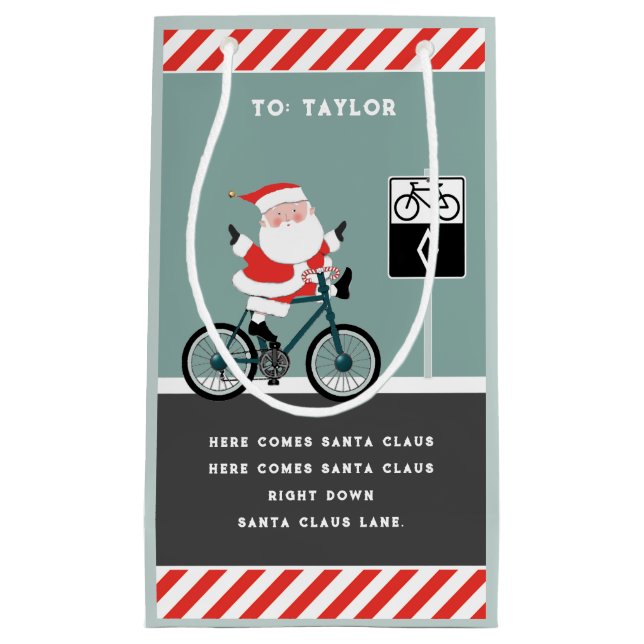 Cyclist Biking Helgdag Small Gift-fack (Framsidan)