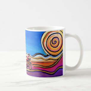 Cyclist Colorful Road Original Art Kaffemugg