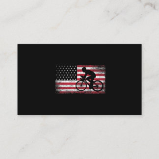 Cyclist Cycling Bicycle American Flag 4th of July Visitkort