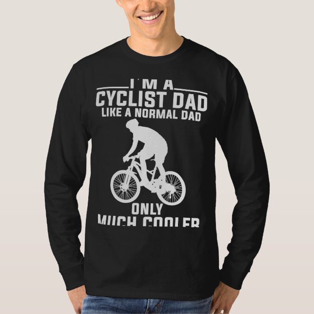 Cyclist Dad Bicycle Cycling Mountain Bike Father's T Shirt (Framsida)