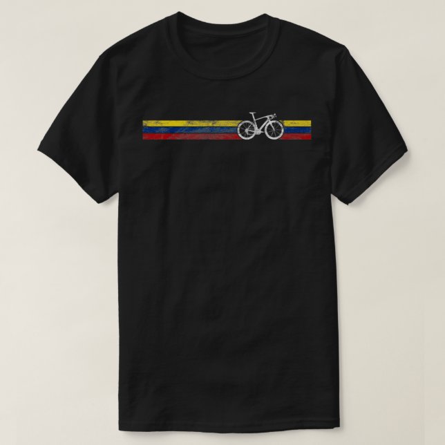 Cyclist Flagga Colombia Colombian Bike Tävla Cycli T Shirt (Design framsida)