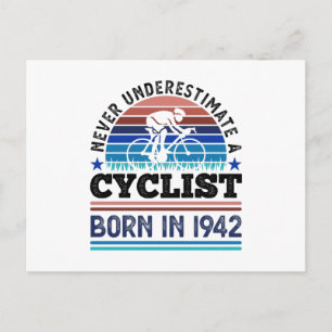 Cyclist född 1942 80-årspresenter Cykling Vykort