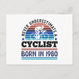 Cyclist född 1980 40-årspresenter Cykling Vykort