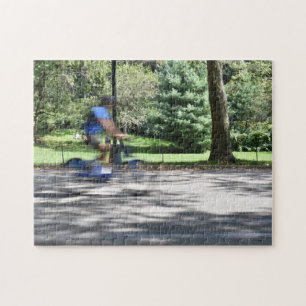 Cyclist-fotografi av New York City Central Park NY Pussel