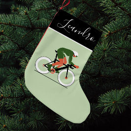 Cyclist Illustration Cycling Bike Riding Namn Liten Julstrumpa