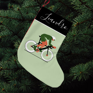 Cyclist Illustration Cycling Bike Riding Namn Liten Julstrumpa