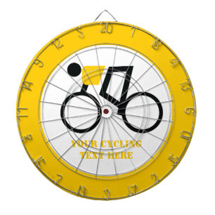 Cyclist kör sin cykelanpassningsbar darttavla