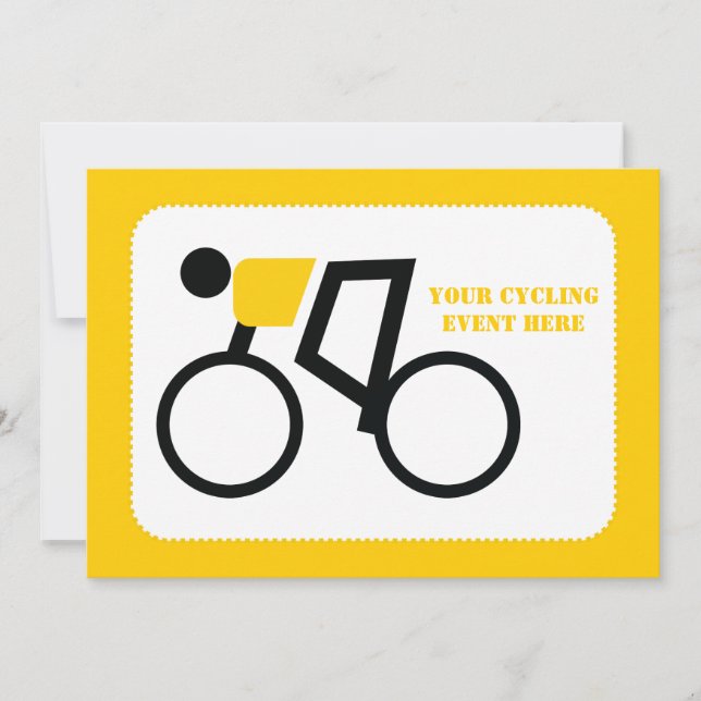 Cyclist kör sin cykelanpassningsbar inbjudningar (Framsida)