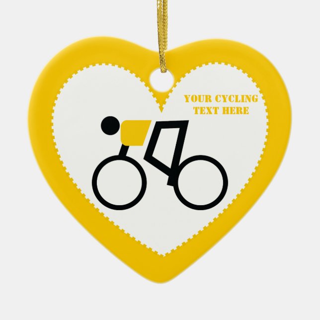 Cyclist kör sin cykelanpassningsbar julgransprydnad keramik (Framsidan)
