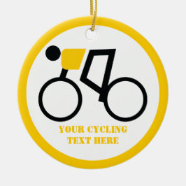 Cyclist kör sin cykelanpassningsbar julgransprydnad keramik