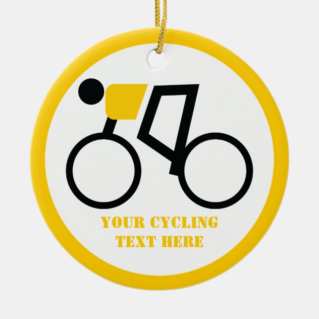 Cyclist kör sin cykelanpassningsbar julgransprydnad keramik (Framsidan)