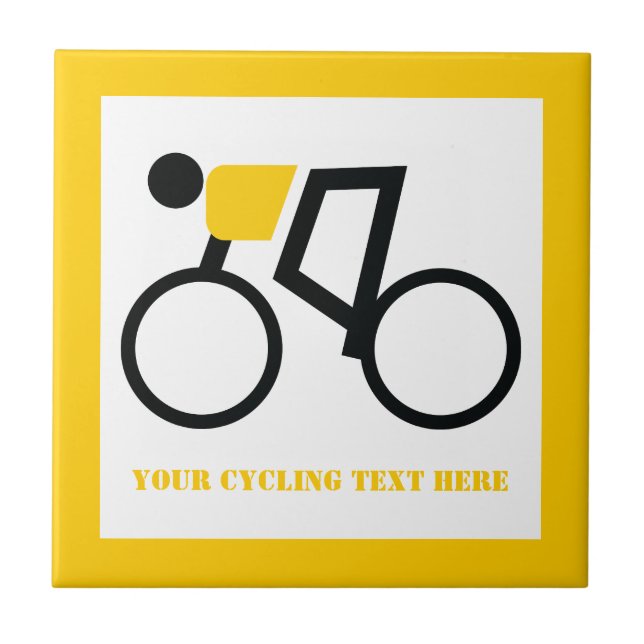 Cyclist kör sin cykelanpassningsbar kakelplatta (Framsidan)