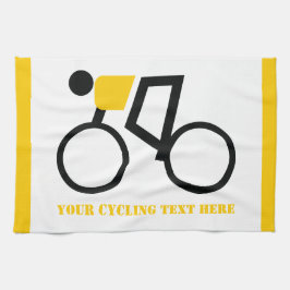 Cyclist kör sin cykelanpassningsbar kökshandduk