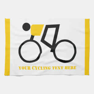 Cyclist kör sin cykelanpassningsbar kökshandduk
