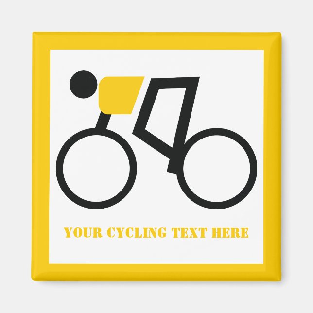 Cyclist kör sin cykelanpassningsbar magnet (Framsidan)